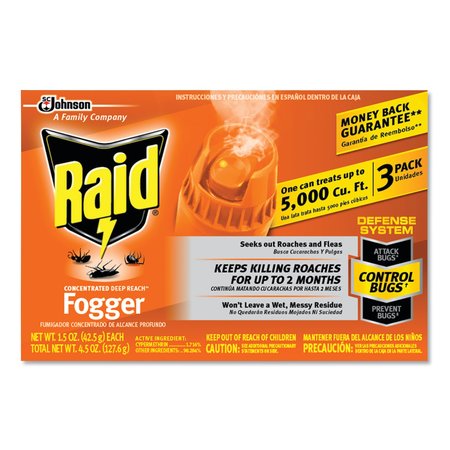 RAID Concentrated Deep Reach Fogger, 1.5 oz Aerosol Can, PK36 305690